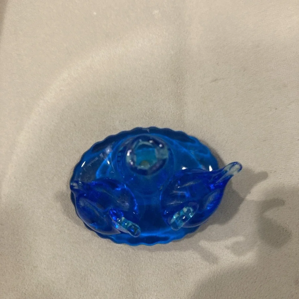 Vintage 1987 Ozark Art Studios Cobalt Blue Swan Bud Vase - Signed‎
